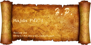 Hajda Pál névjegykártya
